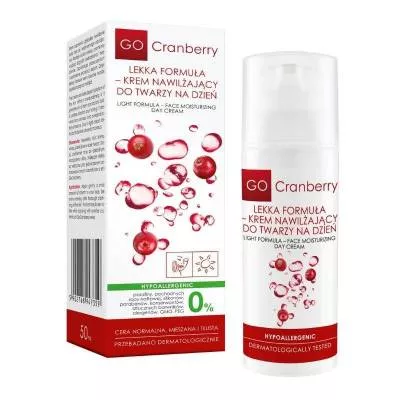 Krem nawilżający do twarzy na dzień o lekkiej formule – GoCranberry – 50 ml